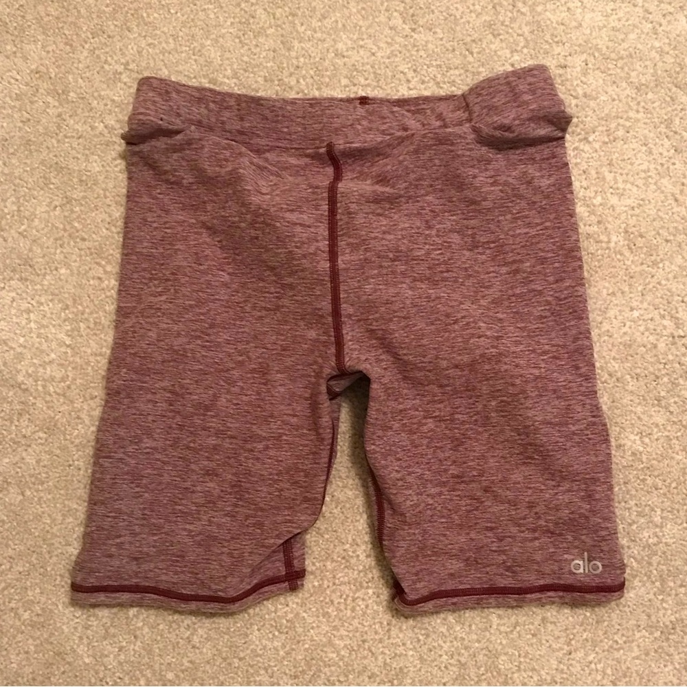 Alo Yoga Heathered Burgundy Shorts
